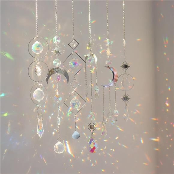 6Pieces Crystal Suncatchers for Window Hanging Sun Catcher with Chain Rainbow - Picture 6 of 7